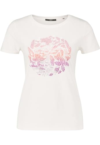 zero Damen Jersey Shirt mit Print Patch CreamPurple,34