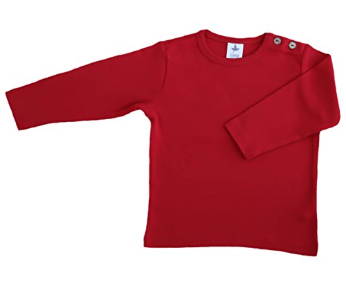 Leela Cotton Baby Kinder Langarmshirt Bio-Baumwolle T-Shirt Shirt Jungen Mädchen (128, Ziegelrot)