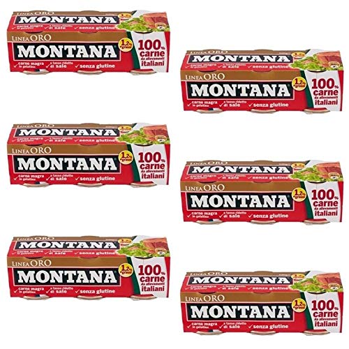 9x Montana linea oro Rindfleisch in Aspik dosen 90g 100% Italienisch Fleisch