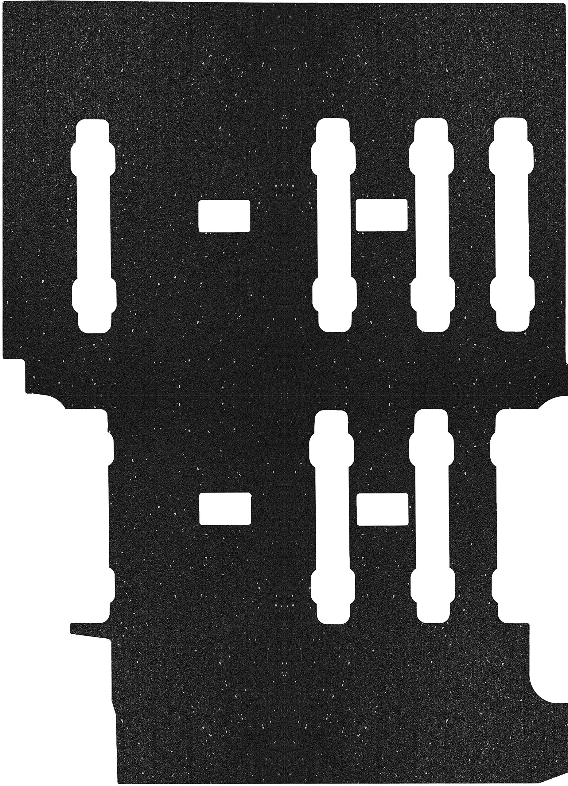 2-teilige aruma® Antirutschmatte kompatibel für Ford Transit Custom, L1, Schiebetür rechts oder beidseitig mit Sitzschienen, mit Heizung passend für Blechboden/Gummi ab Baujahr 04/2012-10/2023