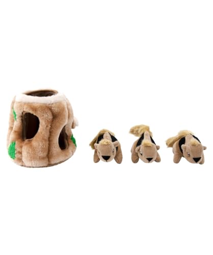 Petstages Hide-a-Squirrel Hundespielzeug, Größe M, Braun