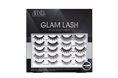 ARDELL Professional Glam Lash Collection, Variety Pack 10 künstliche verschiedene Wimpernpaare aus Synthetik- oder Echthaar (mit Wimpernkleber)