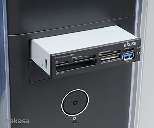 USB 3.0 SuperSpeed Memory Card Reader inkl. 2 Frontblenden schwarz/weiß, Akasa® [AK-ICR-14]