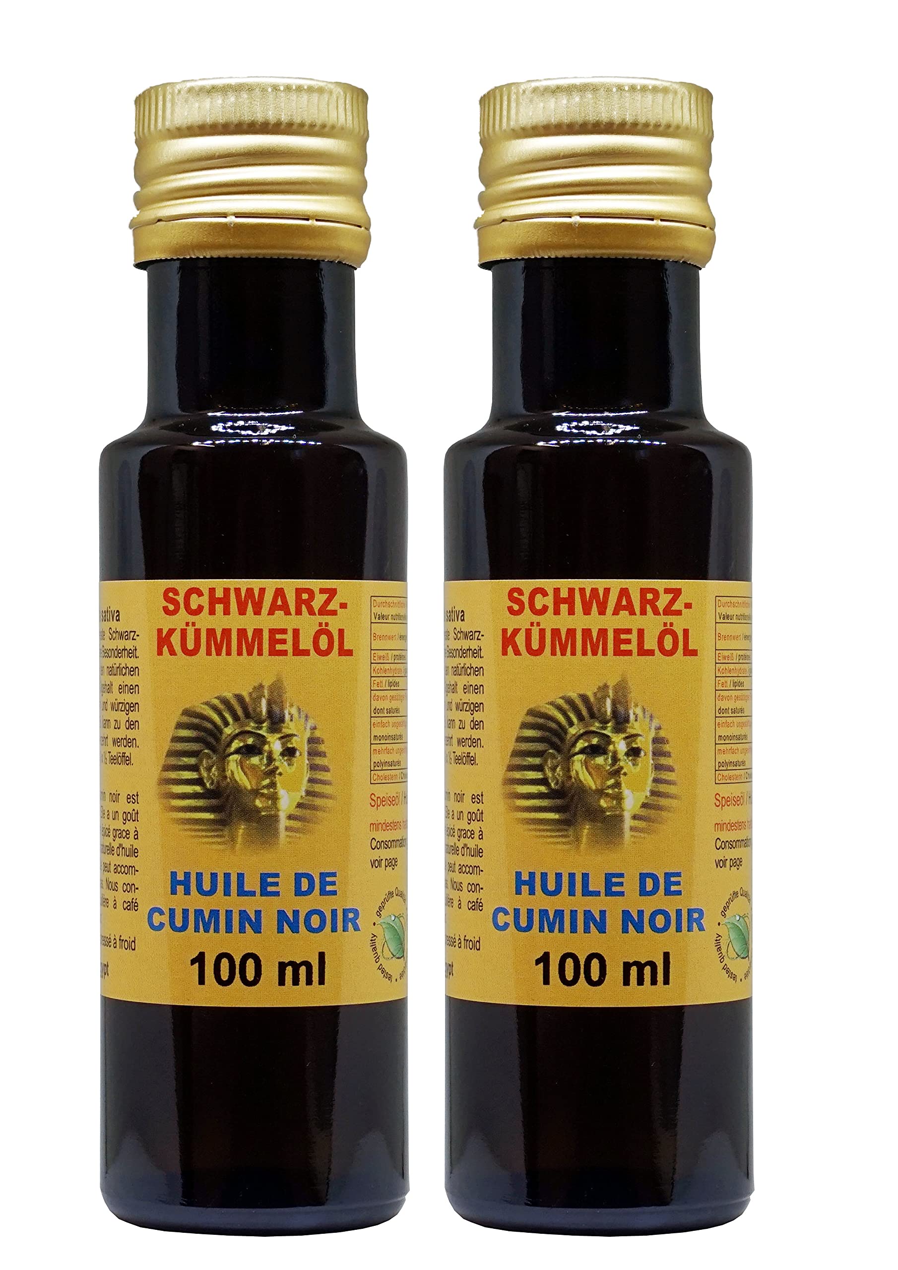 NaturGut Schwarzkümmelöl Kaltgepresst Rein Nigella Sativa Ägypten 2x100ml Pures Schwarzkuemmeloel Ägyptisches Kümmelöl