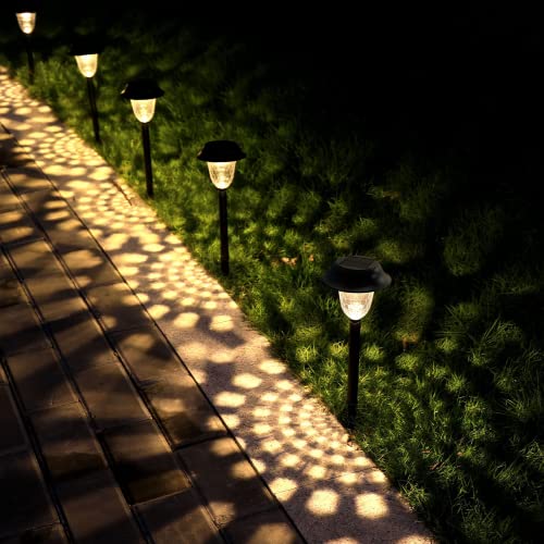 OOTDAY Solarlampen für Außen Garten, 8 Stücke helle Solar Gartenleuchten, Wasserdicht IP66, 12 Stunden solarbetriebene Lichter für Wege, Garten, Rasen, Terrassen und Gehwege