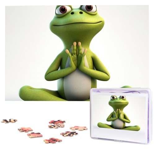 The funny frog doing yoga Puzzles 1000 Pieces Personalized Jigsaw Puzzles Photos Puzzle for Family Picture Puzzle for Adults Wedding Birthday (29.5" x 19.7")