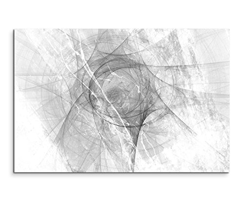 Sinus Art Abstrakt 1457-120x80cm SCHWARZ-Weiss Bilder - Wandbild Kunstdruck in XXL Format - Fertig Aufgespannt - TOP - Leinwand - Wand Bild - Kunst Bild - Wandbild abstrakt XXL