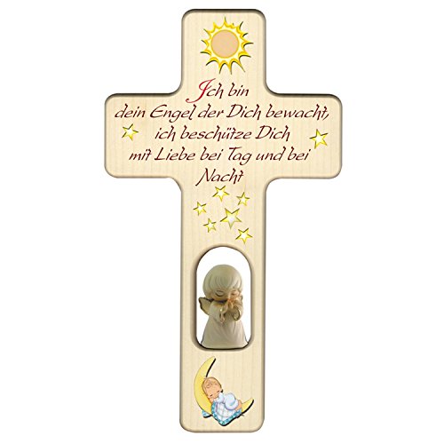 Holzkreuz zu Geburt, Taufe oder Kindergeburtstag/Dekoration fürs Kinder- oder Babyzimmer, mit Aufhängung