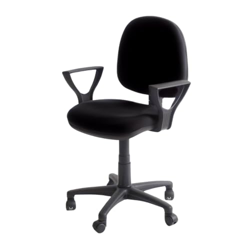 T10 Bürostuhl, Stuhl mit Armlehnen für Home Office, höhenverstellbarer Stuhl, verstellbare Rückenlehne, gepolsterter Sitz und Rückenlehne, Schreibtischstuhl, ergonomischer Stuhl (Schwarz)
