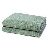 Vossen - Vienna Style Supersoft - 2 X Duschtuch - Im Set - Baumwolle - extrem flauschig (67 X 140cm Soft Green)