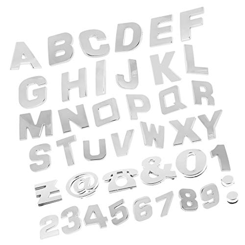 Inzopo 200 Stück Chrom Auto Emblem Aufkleber Alphabet Buchstaben Zahlen Symbol Aufkleber