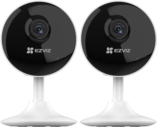 EZVIZ 1080P WLAN IP Kamera, Überwachungskamera Innen mit Zwei-Wege-Audio, Magnetfuß für einfache Installation, Bewegungserkennung, IR Nachtsicht zu 12m, Babyphone kompatibel mit Alexa, C1C 2 Set