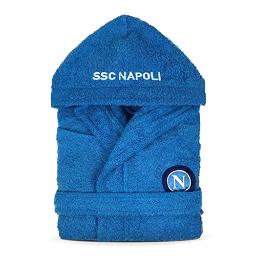 Napoli SSC Bademantel aus Frottee für Kinder, offizielles Fußball-Geschenk, 100 % Baumwolle