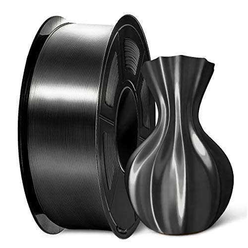 SUNLU PLA Plus Shiny Silk 3D-Drucker Filament 1,75 mm, Silk PLA+ Filament Schwarz 1,75 +/- 0,02 mm 1 kg Spule für FDM 3D-Drucker