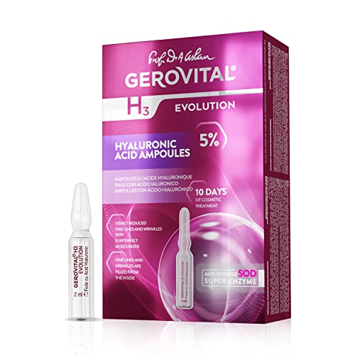 Gerovital H3 Evolution Gesichtspflege 10x Serum Ampullen mit Hyaluronsäure, Liposom & Superoxid-Dismutase 10x2ml