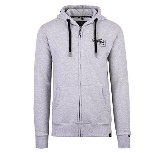 Spitzbub Herren Hoodie Pullover mit Kapuze Sweatjacke Kapuzenpullover Valentin Grau/Blau in XL