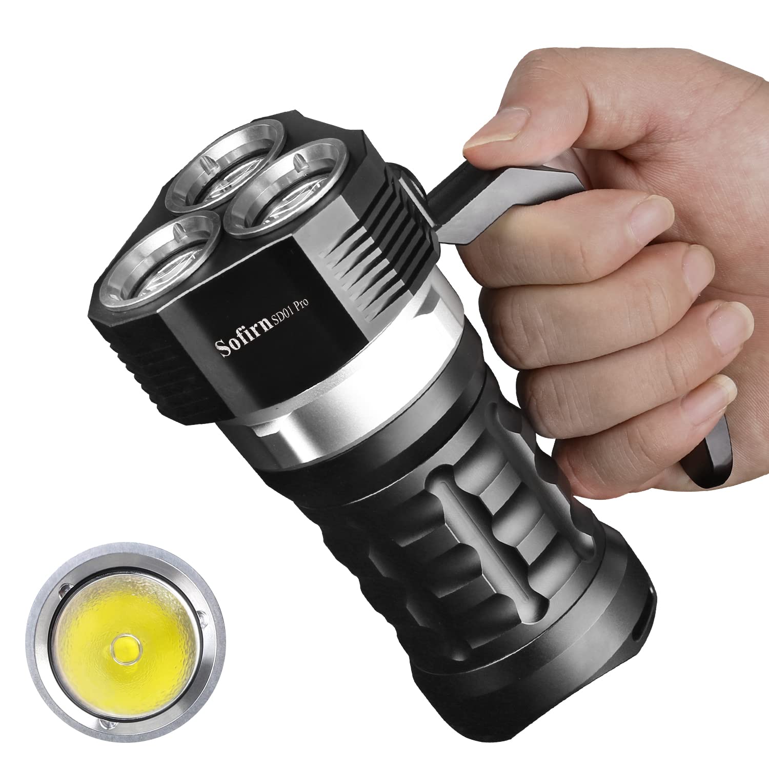 Sofirn Tauchen Taschenlampe 10000 Lumen, SD01 Pro Scuba Led Taschenlampe Tauchlampe mit XHP50.2 LED 4 Helligkeitsmodi Unterwasser 100 Meter wasserdicht mit magnetischem Kontrollschalter