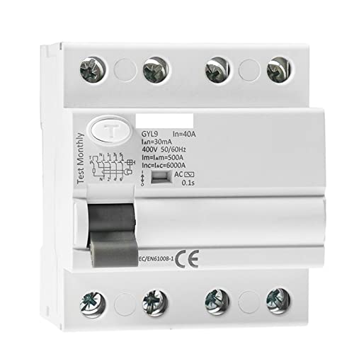 Leistungsschalter Gyl9 Typ AC Elektromagnetischer Schalter ELCB RCCB Elektrischer 3p+n 25a 40a 63a 80a 100a RCD 3 0mA 100mA 300mA Leistungsschalter