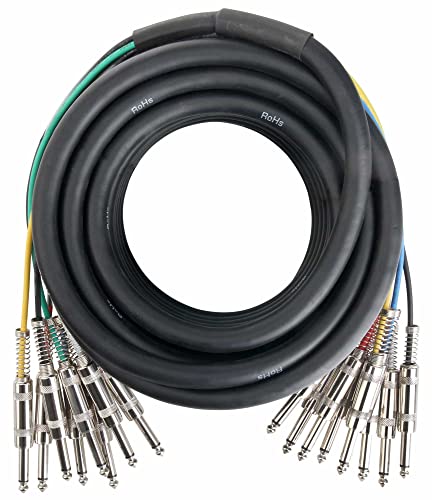 Pronomic Stage MJJ8-10 Multicore Kabel 8 x 6,3 mm Klinke mono auf 8 x 6,3 mm Klinke mono 10 m