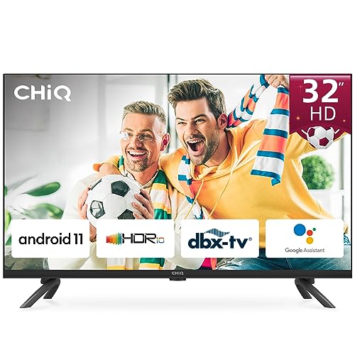 CHiQ Modelljahr 2022 Rahmenloser Android 11 TV mit Edge LED/Direct LED, HDR10, DBX-tv, Quad-core CPU, 2.4/5G Wi-Fi, Bluetooth5.0, Google Assistant Fernseher