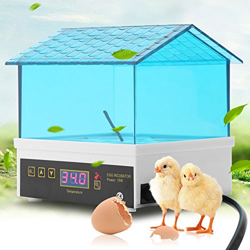 SOULONG Automatischer Inkubator, Mini Egg Hatching 4 Egg Digital mit LED-Display für den Gebrauch von Küken Brutmaschine Ei-Brutkasten 10x10x11,5 cm (LxBxH) 15w
