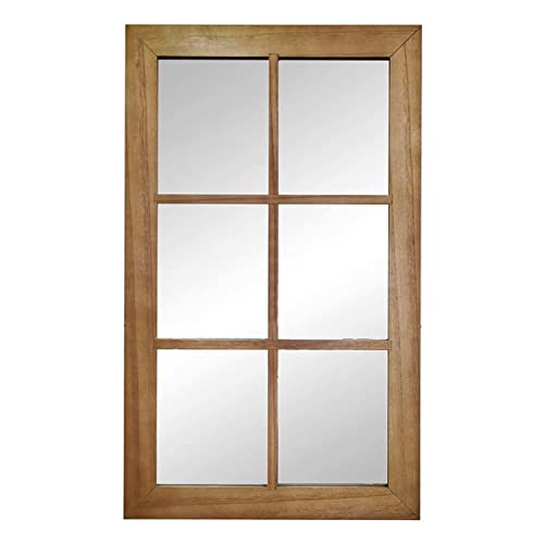 CIAL LAMA Spiegel Fensterrahmen, Natur, Holz/Glas, 60 x 100 cm