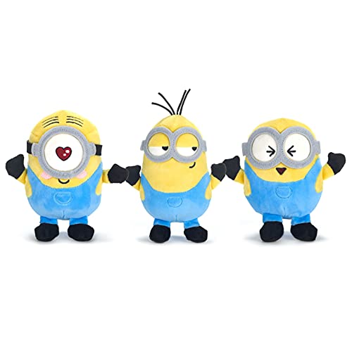 Posh Paws 37408ENV Minions 2 The Rise of Gru Stofftier Too Cute, 14 cm, 3er-Pack (7 Zoll), Gelb