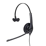 Jabra Biz 1500 USB-A On-Ear Mono Headset - Kabel-Kopfhörer mit geräuschunterdrückendem Mikrofon, Bedieneinheit und Lautstärkespitzenschutz für Softphones und Tischtelefone, Schwarz