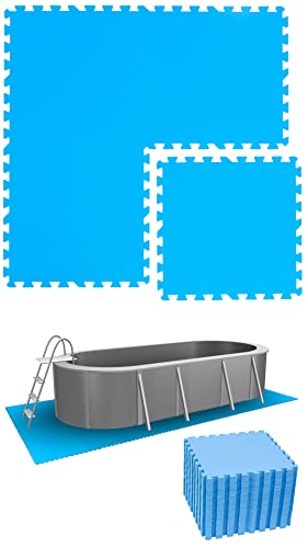 EYEPOWER 8,4 m² Poolunterlage - 36 Eva Matten 50x50 - Outdoor Pool Unterlage - Unterlegmatten Set