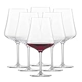 SCHOTT ZWIESEL Burgunder Rotweinglas Fine (6er-Set), stilvolle Burgundergläser für Rotwein, spülmaschinenfeste Tritan-Kristallgläser, Made in Germany (Art.-Nr. 113769)