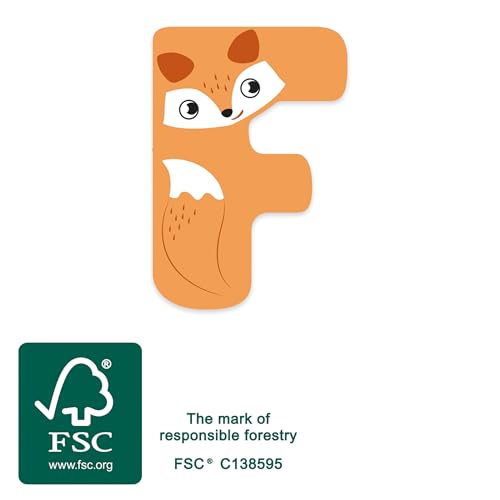 small foot Holzbuchstaben-Set Kinderzimmer F aus FSC® 100%-zertifiziertem Holz, Tier-Buchstaben zum Sammeln, 12513
