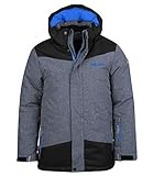 Trollkids Kinder Norefjell wasserabweisende winddichte Ski Jacke Winterjacke, Grau Melange/Blau, Größe 110
