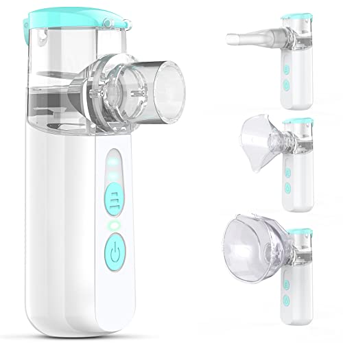 Inhalator Inhalationsgerät für Erwachsene Und Kinder - Wiederaufladbar Einfaches Inhaliergerät mit Mundstück und Maschine, Tragbarer Stiller Inhalator Baby Vernebler für Atemwegserkrankungen