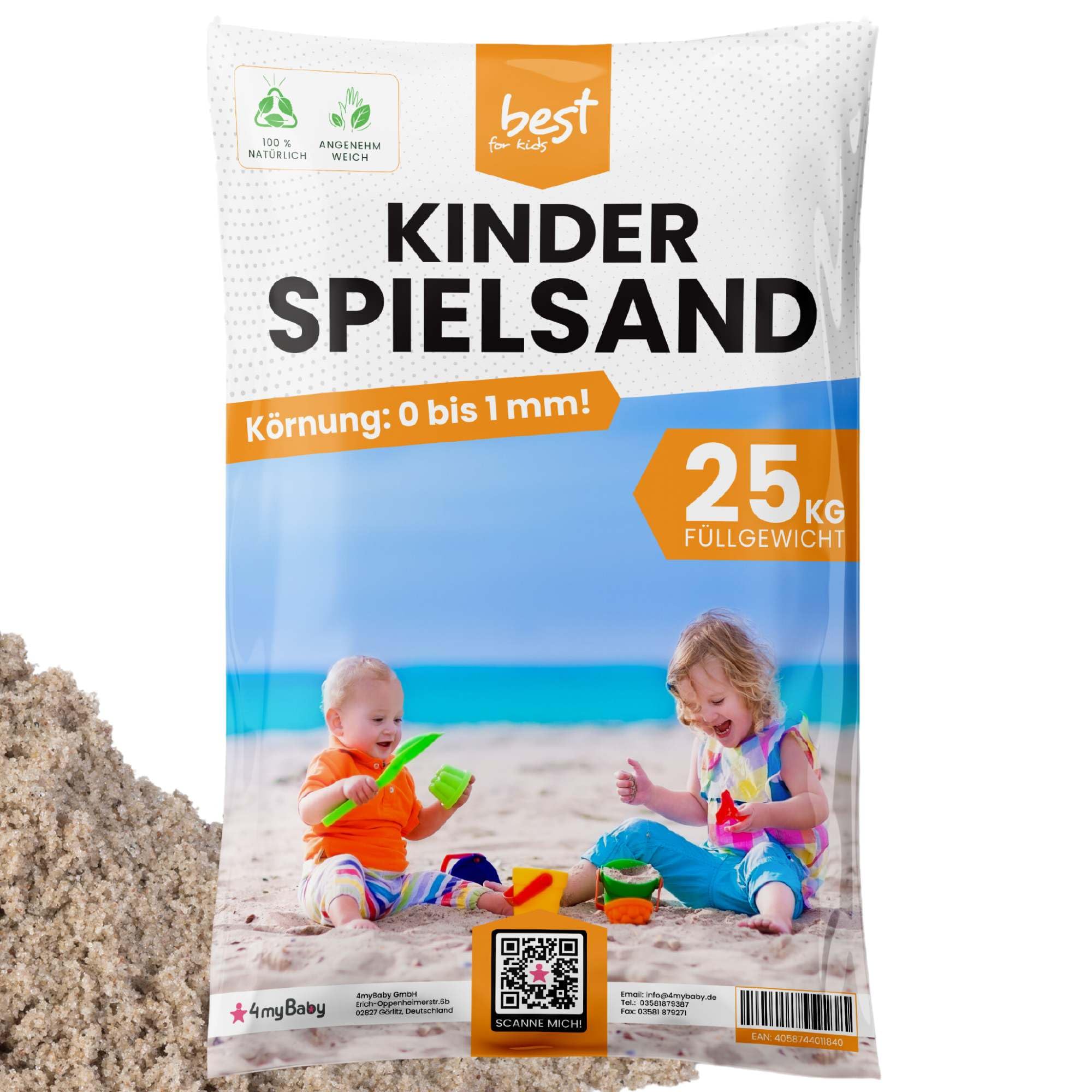 Best for Kids Spielsand Quarzsand Sand für Sandkasten Dekosand Zertifizierte Qualität TOP Qualität