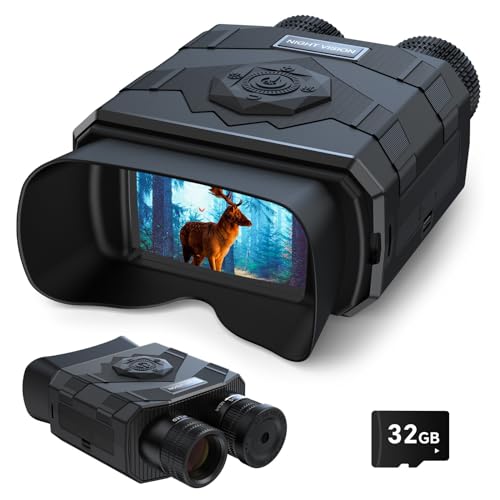 Nachtsichtgerät, Profey 1080P HD Digitales Nachtsicht Fernglas 500M Reichweite, Wiederaufladbar Jagd mit 3,5" LCD-Display, 8X Digitalzoom, 9 Stufen Infrarot mit 32G Karte