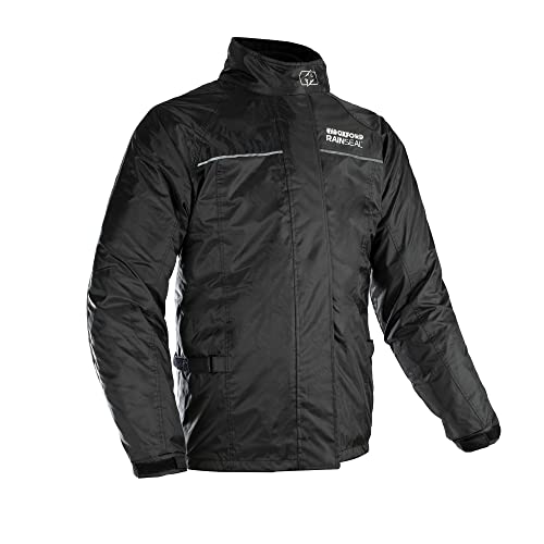 Oxford Products Unisex Regenschutz Rainseal Motorrad-Jacke für Nasswetterausrüstung, Schwarz, XXL