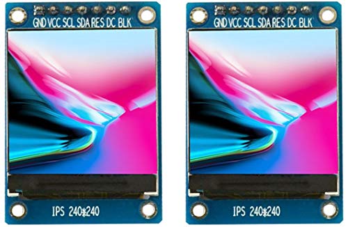 TECNOIOT 2pcs 1.3 inch IPS HD TFT ST7789 Drive IC 240 * 240 Full Color LCD Display Module|2pcs 1,3 Zoll IPS HD TFT ST7789 IC 240 * 240 Vollfarb-LCD-Anzeigemodul