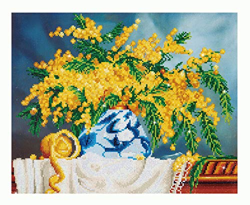 Diamond Dotz DD9-003 Gelbe Blumen, ca. 50,8 x 40,6 cm groß, Diamond Painting, Malen mit Diamanten, funkelndes Bild zum Selbstgestalten, für Kinder und Erwachsene
