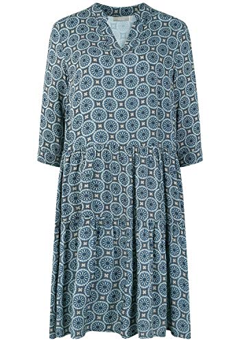 fransa Damen Blusenkleid Lange Bluse Kleid 20608079, Größe:S, Farbe:Navy Blazer Mix (200119)