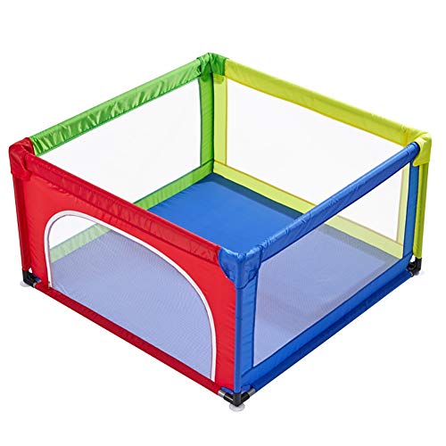 Laufstall Tragbarer zusammengebauter Baby Spielplatz mit Matte und Bällen, Sicherheits-Playard-Spielzaun für Kinder/Kleinkind/Kinder, 70 cm Höhe (Farbe : Mehrfarbig)