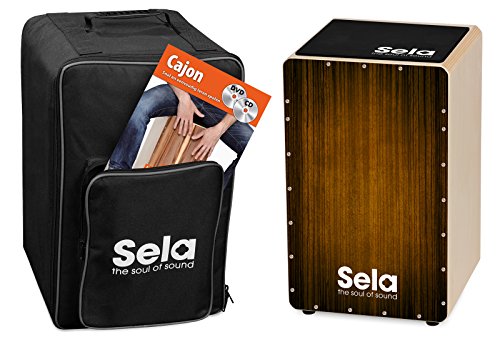 Sela SE 147 NL Varios Brown Cajon Bundle mit Rucksack, Sitzpad, niederländischer Anfängerschule, CD und DVD