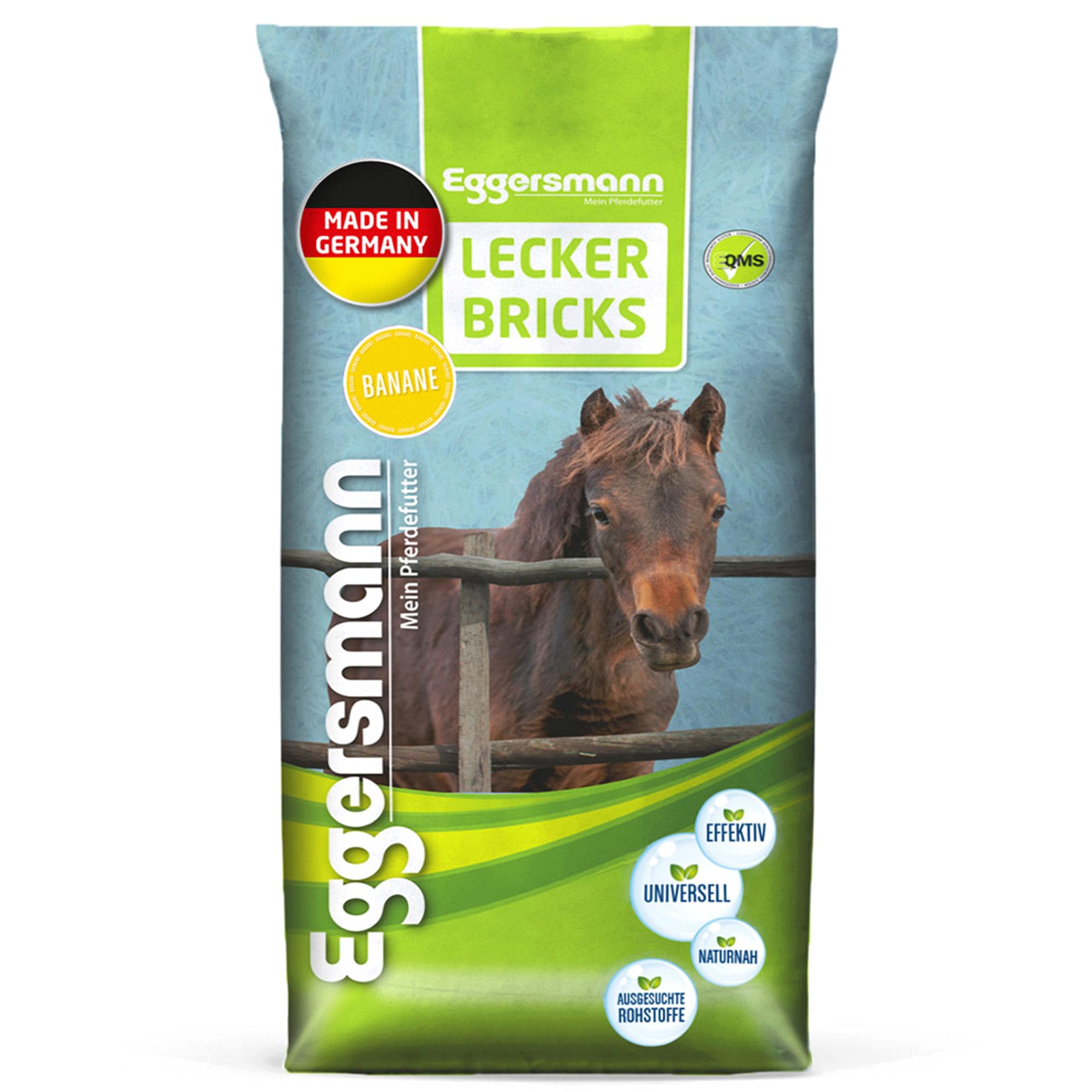 Eggersmann Mein Pferdefutter - Lecker Bricks Banane 25 kg - Leckerlies für Pferde und Ponies zur Belohnung