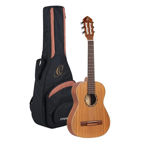 Ortega Guitars R122-1/2 Zedern-/Mahagoniholz Konzertgitarre (Größe: 1/2, natur satiniert, Luxus Gigbag)