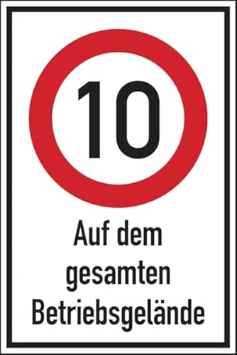 Hinweisschild, Betriebsgelände, 10 km/h - 600 x 900 x 2 mm Aluverbund