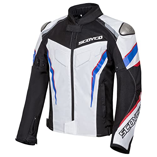 Scoyco Mesh Motorradjacke Motorrad Biker Reiten CE gepanzert Verschleißfeste Jacke Atmungsaktive Schutzausrüstung für Herren 4 Jahreszeiten