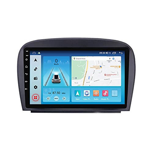 Eouyt Android 11 2 DIN Autoradio Radio für Mercedes Benz R230 SL SL500 2001-2007 Auto-Entertainment-System mit 9 Zoll Touchscreen Car Radio Unterstützt Bluetooth-Freisprechen WiFi USB Canbus GPS