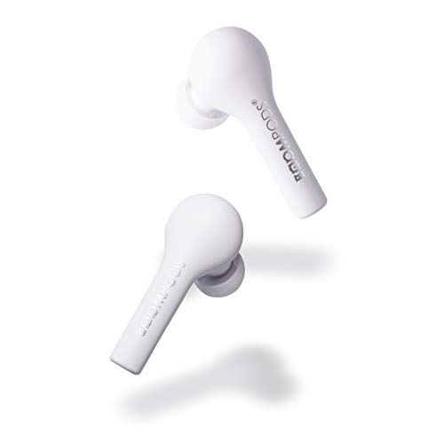 Boompods Bassline True Wireless Earbuds – Bluetooth In-Ear-Kopfhörer, Wasser-/schweißresistent, kompakte Reise-Ladehülle, sofortige Verbindung, TWS (weiß) BTWSWH