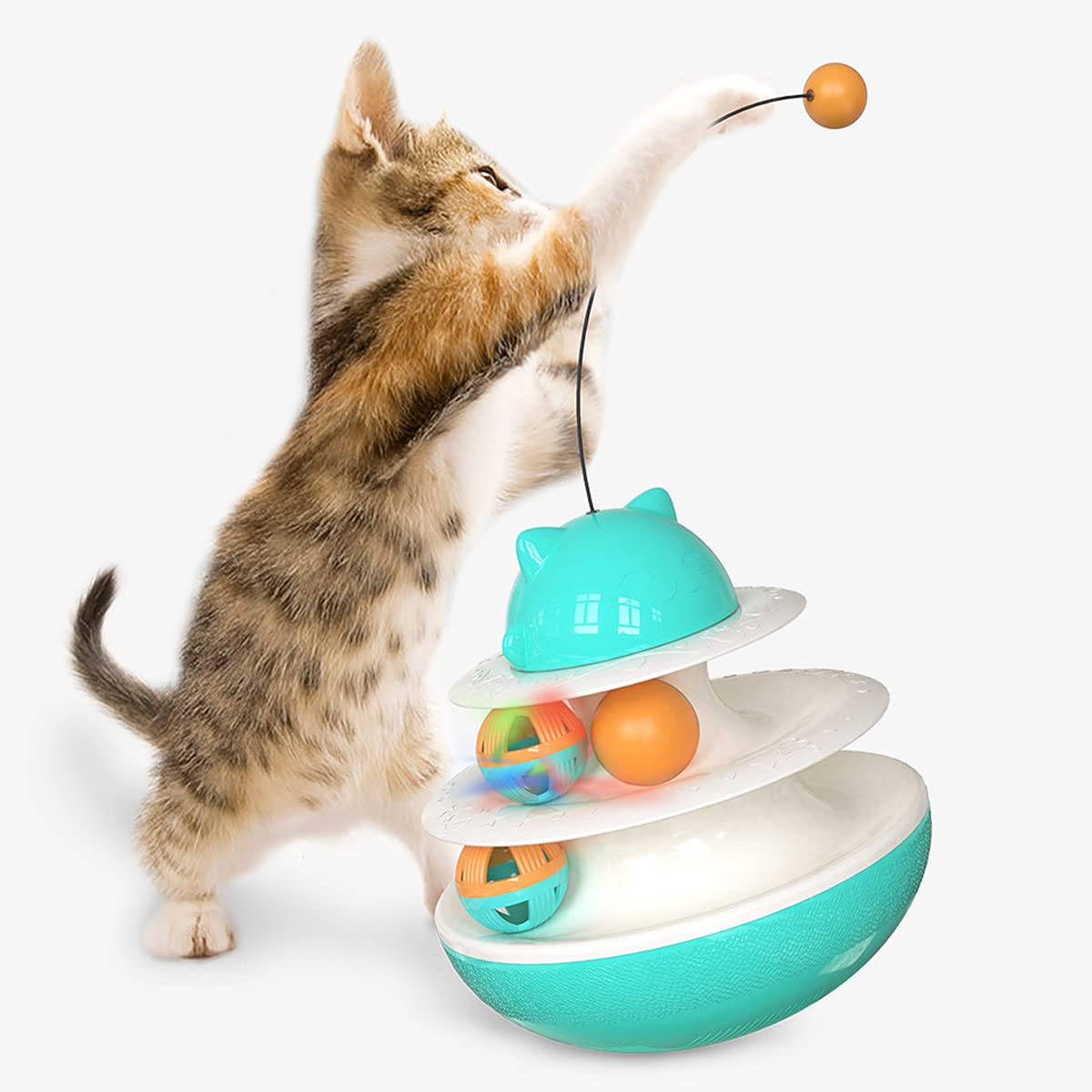NW Shaking Turntable Katzenspielzeug, erhöht das körperliche Training, verbessert den IQ-Katzenminze, lindert Angstinteragiert mit dem Host Pet Product Pet Toy (blau)
