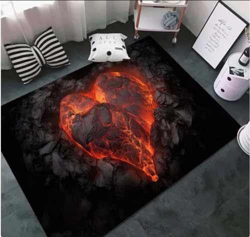 IZREEL Magma Vulkan Lava Liquid Rock Bereich Teppiche Für Wohnzimmer Schlafzimmer Dekoration Home Teppich Kinder Zimmermatte Anti-Rutsch Teppich 200X300Cm