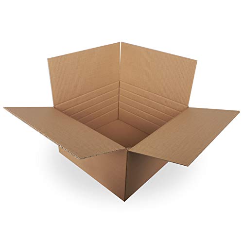 KK Verpackungen® Faltkartons | 5 Stück, 500x500x290mm, Zweiwelliger Versandkarton mit Variabler Höhe | Versandverpackung aus Stabiler 2.40 BC Wellpappe